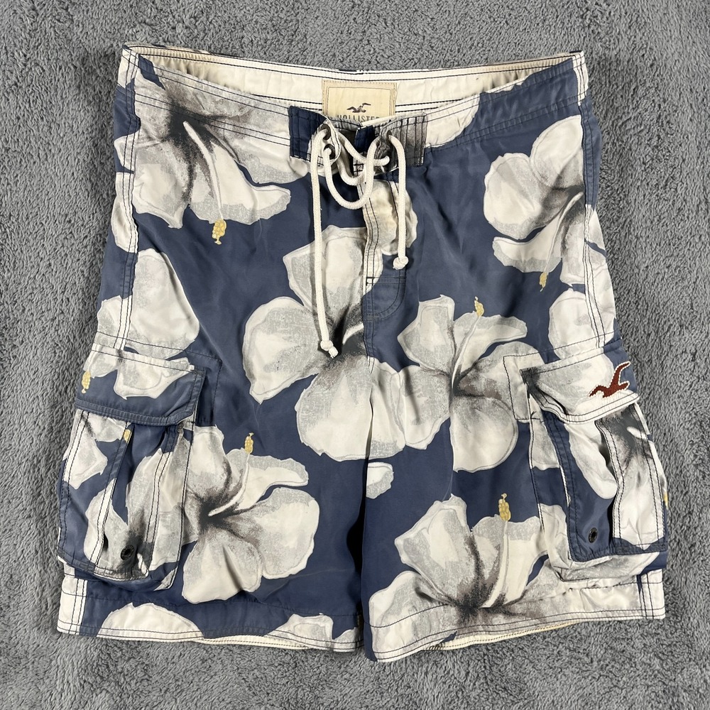 Vintage Hollister Y2K Swim Trunks Men's Large Lightweight Mesh Cargo Logo